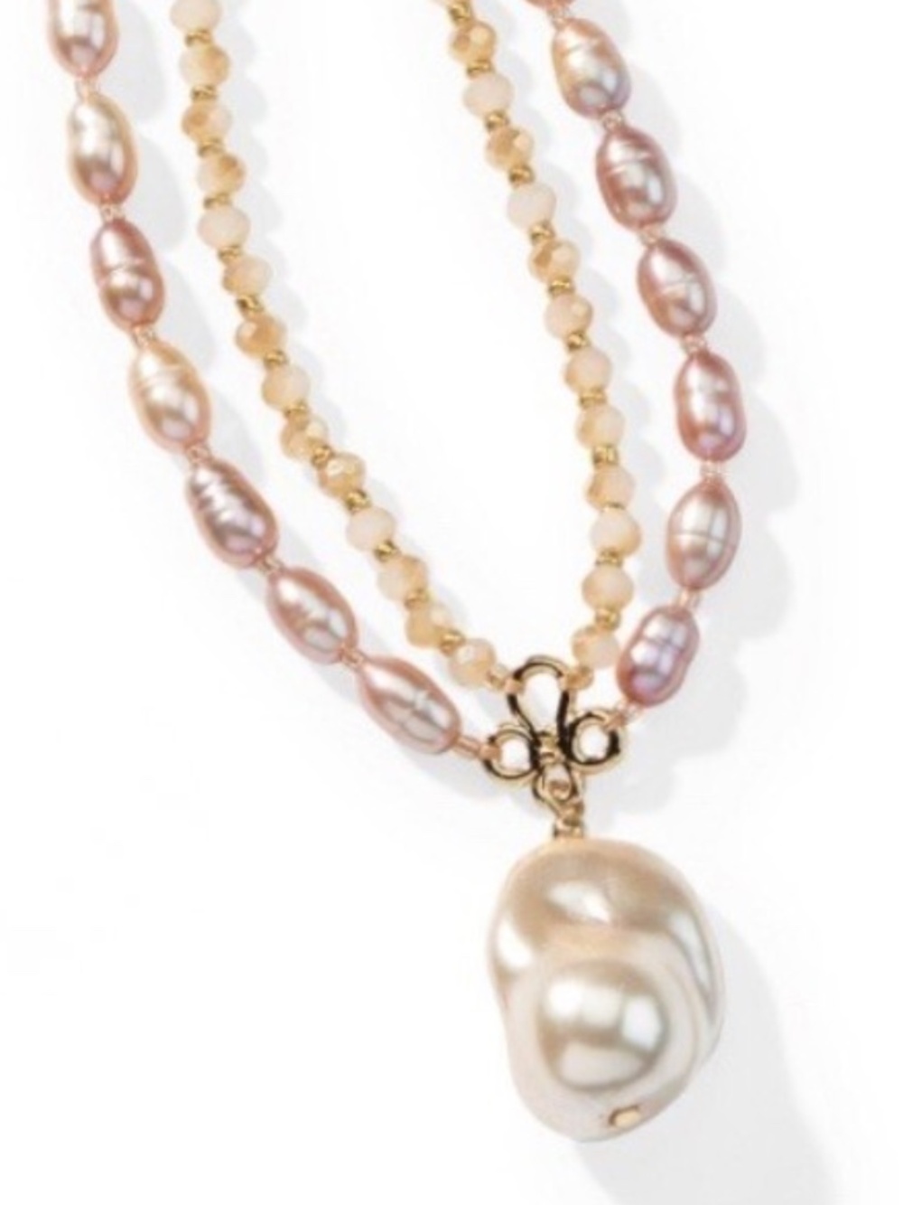 NEW Park Lane Luna Freshwater Pearl Pink Necklace